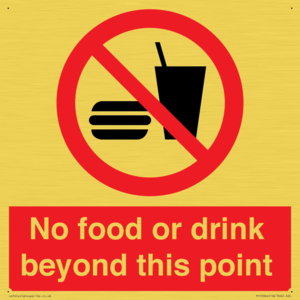 No food or drink beyond this point